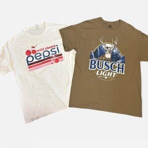 Pepsi and Busch Light Graphic T-Shirts - Bundle